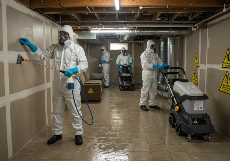 Basement Moisture Removal and Structural Drying process in Nelson County, ND